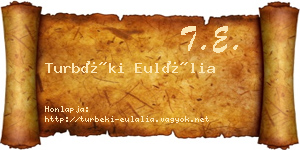 Turbéki Eulália névjegykártya